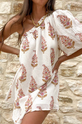 Minikleid mit One-Shoulder-Ausschnitt und Print „Feeling Complement“